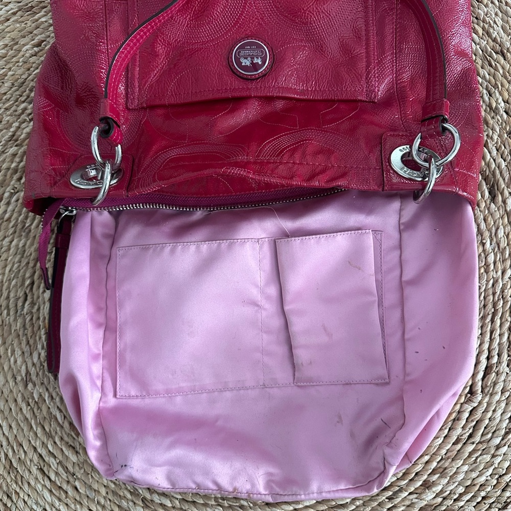 Coach Alex Patent Leather Shoulder Tote Purse F14265 - Picture 7 of 15